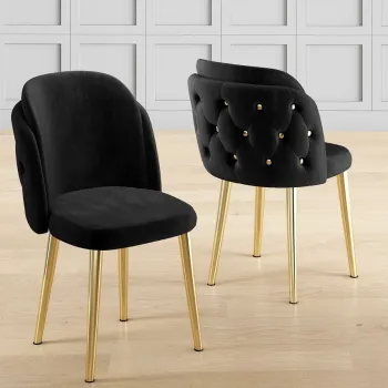 Set scaune (6 bucati), Charlotte, Axle, Negru imagine