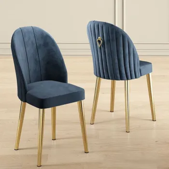 Set scaune (6 bucati), Charlotte, Mara, Antracit / Aur imagine