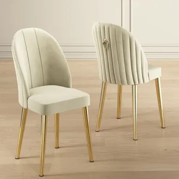 Set scaune (6 bucati), Charlotte, Mara, Crem / Aur imagine