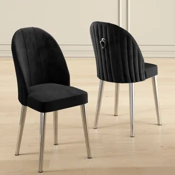 Set scaune (6 bucati), Charlotte, Mara, Negru / Crom imagine