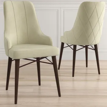 Set scaune (6 bucati), Charlotte, Neta, Crem/Maro imagine