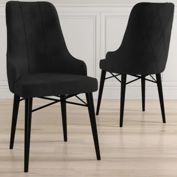 Set scaune (6 bucati), Charlotte, Neta, Negru imagine