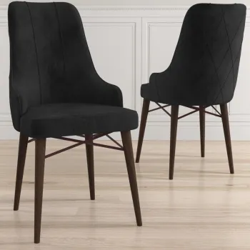 Set scaune (6 bucati), Charlotte, Neta, Negru/Maro imagine