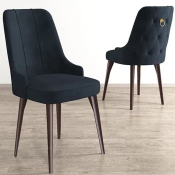 Set scaune (6 bucati), Charlotte, Newa, Antracit/Maro imagine