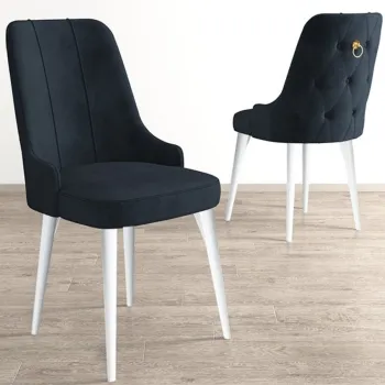 Set scaune (6 bucati), Charlotte, Newa, Antracit / Negru imagine