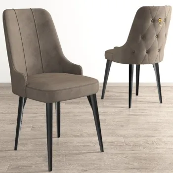 Set scaune (6 bucati), Charlotte, Newa, Cappuccino / Negru imagine