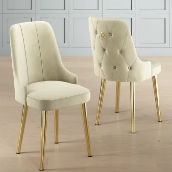 Set scaune (6 bucati), Charlotte, Newa, Crem / Aur imagine