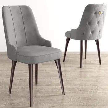 Set scaune (6 bucati), Charlotte, Newa, Gri/Maro imagine