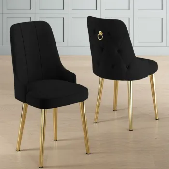 Set scaune (6 bucati), Charlotte, Newa, Negru imagine