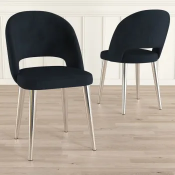 Set scaune (6 bucati), Charlotte, Pane, Antracit / Crom imagine