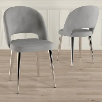 Set scaune (6 bucati), Charlotte, Pane, Gri/Crom imagine