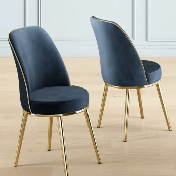 Set scaune (6 bucati), Charlotte, Pefa, Antracit / Aur imagine