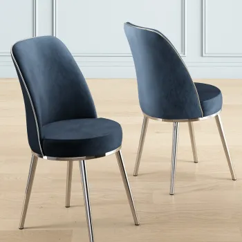 Set scaune (6 bucati), Charlotte, Pefa, Antracit / Crom imagine