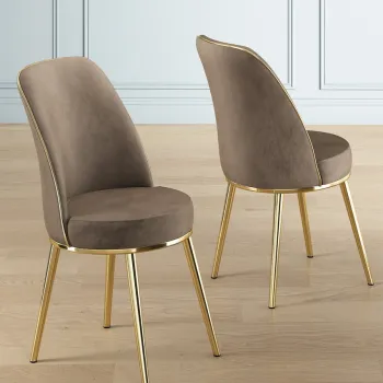 Set scaune (6 bucati), Charlotte, Pefa, Cappuccino / Aur imagine