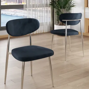 Set scaune (6 bucati), Charlotte, Vina, Antracit / Crom imagine