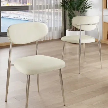 Set scaune (6 bucati), Charlotte, Vina, Crem / Crom imagine