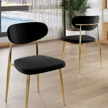 Set scaune (6 bucati), Charlotte, Vina, Negru imagine