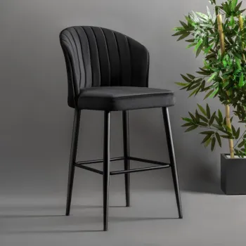 Set scaune  de bar 4 piese, Beckley, Rubi, PAL, Negru imagine