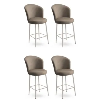 Set scaune  de bar 4 piese, Charlotte, Alte, Metal, Cappuccino / Chrome imagine