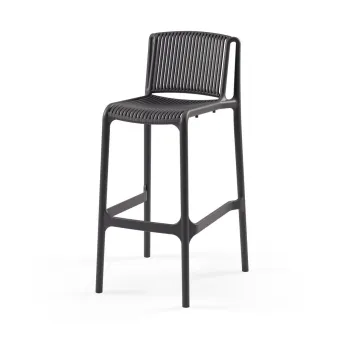 Set scaune  de bar 4 piese, Tilia, Nes Bar, Polipropilena, Antracit imagine