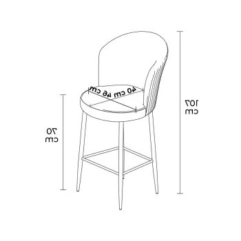 Set scaune de bar 6 piese, Charlotte, Fora, Metal, Antracit/Alb imagine