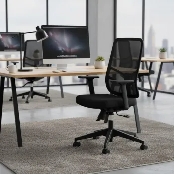 Set scaune de birou (2 piese), Hanah Home, Leto 108, Plastic, Negru imagine