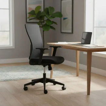 Set scaune de birou (2 piese), Hanah Home, Lumbar 108, Plastic, Negru imagine