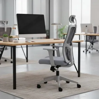 Set scaune de birou (2 piese), Hanah Home, Lumbar 126, Plastic, Gri imagine