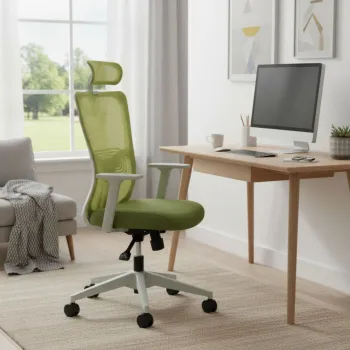 Set scaune de birou (2 piese), Hanah Home, Lumbar 126, Plastic, Verde imagine