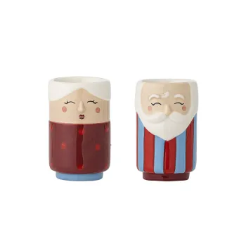 Set solnita si pipernita, Bloomingville, Granny, 5.5x8 cm, ceramica, rosu imagine