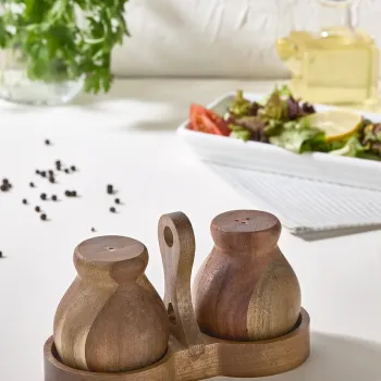 Set solnita si pipernita, Hermia, 337GLZ1177, Dimensiuni suport: 16 x 9 cm (1 bucata), Lemn imagine