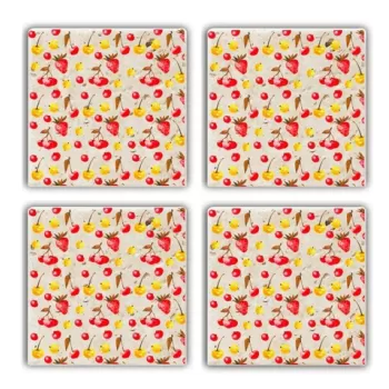 Set suporturi de pahare, Taylor, 366TYR1101, Piatra, 10 x 10 x 1 cm (4 piese), Multicolor imagine