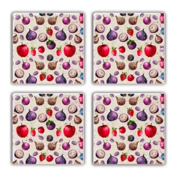 Set suporturi de pahare, Taylor, 366TYR1102, Piatra, 10 x 10 x 1 cm (4 piese), Multicolor imagine