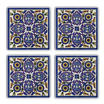 Set suporturi de pahare, Taylor, 366TYR1103, Piatra, 10 x 10 x 1 cm (4 piese), Multicolor imagine