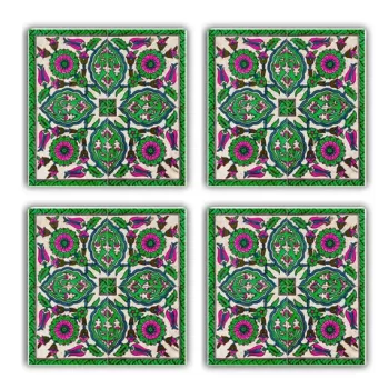 Set suporturi de pahare, Taylor, 366TYR1104, Piatra, 10 x 10 x 1 cm (4 piese), Multicolor imagine