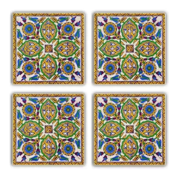 Set suporturi de pahare, Taylor, 366TYR1105, Piatra, 10 x 10 x 1 cm (4 piese), Multicolor imagine