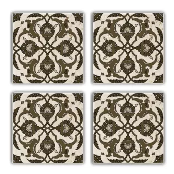 Set suporturi de pahare, Taylor, 366TYR1108, Piatra, 10 x 10 x 1 cm (4 piese), Multicolor imagine