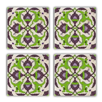 Set suporturi de pahare, Taylor, 366TYR1109, Piatra, 10 x 10 x 1 cm (4 piese), Multicolor imagine