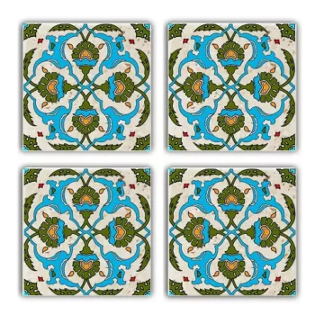 Set suporturi de pahare, Taylor, 366TYR1110, Piatra, 10 x 10 x 1 cm (4 piese), Multicolor imagine