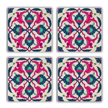 Set suporturi de pahare, Taylor, 366TYR1111, Piatra, 10 x 10 x 1 cm (4 piese), Multicolor imagine