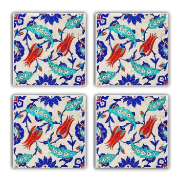 Set suporturi de pahare, Taylor, 366TYR1112, Piatra, 10 x 10 x 1 cm (4 piese), Multicolor imagine