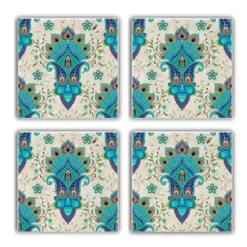 Set suporturi de pahare, Taylor, 366TYR1113, Piatra, 10 x 10 x 1 cm (4 piese), Multicolor imagine