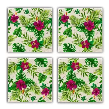 Set suporturi de pahare, Taylor, 366TYR1117, Piatra, 10 x 10 x 1 cm (4 piese), Multicolor imagine
