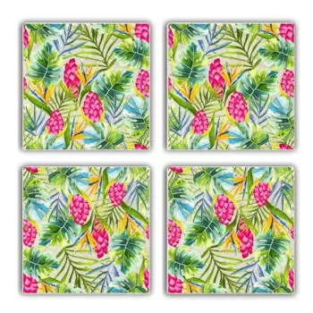 Set suporturi de pahare, Taylor, 366TYR1119, Piatra, 10 x 10 x 1 cm (4 piese), Multicolor imagine