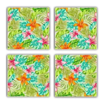 Set suporturi de pahare, Taylor, 366TYR1121, Piatra, 10 x 10 x 1 cm (4 piese), Multicolor imagine