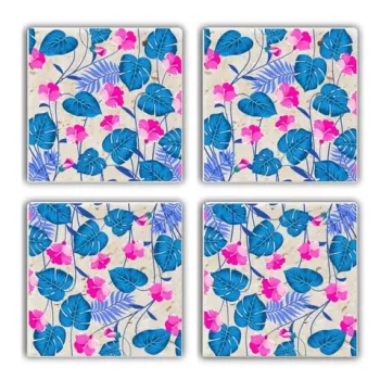 Set suporturi de pahare, Taylor, 366TYR1122, Piatra, 10 x 10 x 1 cm (4 piese), Multicolor imagine