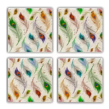 Set suporturi de pahare, Taylor, 366TYR1123, Piatra, 10 x 10 x 1 cm (4 piese), Multicolor imagine