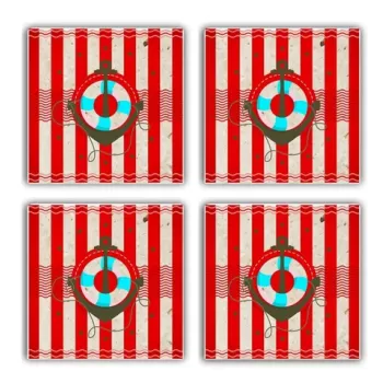 Set suporturi de pahare, Taylor, 366TYR1124, Piatra, 10 x 10 x 1 cm (4 piese), Multicolor imagine