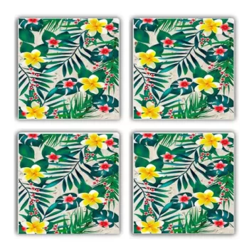 Set suporturi de pahare, Taylor, 366TYR1127, Piatra, 10 x 10 x 1 cm (4 piese), Multicolor imagine