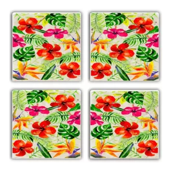 Set suporturi de pahare, Taylor, 366TYR1128, Piatra, 10 x 10 x 1 cm (4 piese), Multicolor imagine